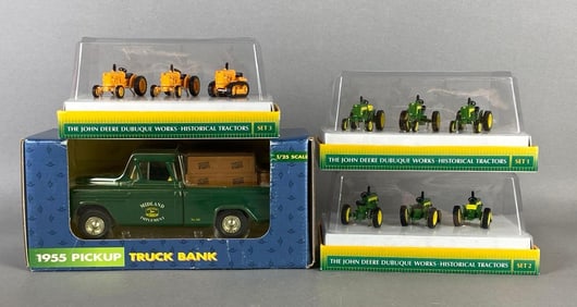 Group of ERTL John Deere Die-Cast Tractors and More