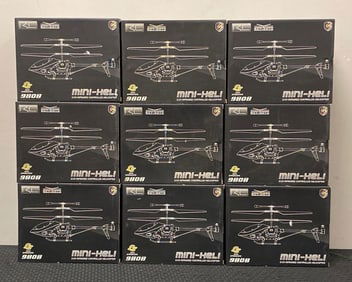 Group of 9 RC Sky-Botz No. 9808 Mini-Hell Controlled Helicopters