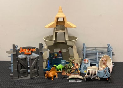 Group of Jurassic Park Toys and More