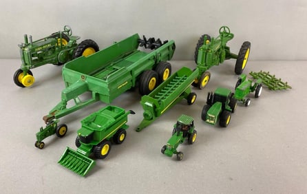 Group of 10 Assorted John Deer Farm Equipment Toys