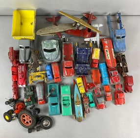 Large Group of Assorted Vehicle Toys and More