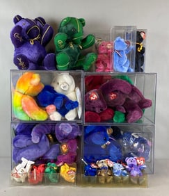 Large Group of TY Beanie Baby Bears and More