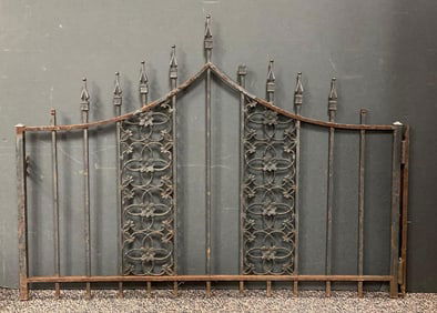 Spiked Floral Wrought Iron Gate