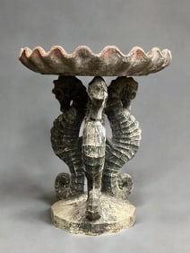 Seahorse Base Concrete Bird Bath