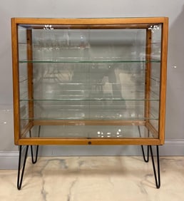 MCM Glass Display Case with Hairpin Legs