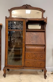 Antique Oak Side by Side Secretary / Bookcase
