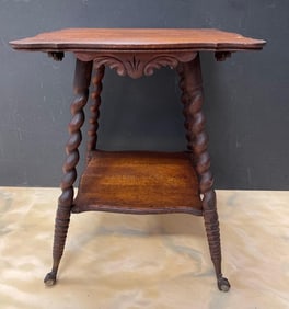 Antique Quarter Sawn Oak Parlor Table