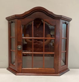 Wood 2 Shelf Wall Cabinet with Glass
