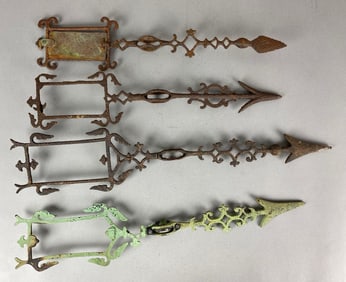Group of 4 Pot Metal Weathervane Arms