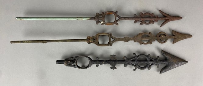 Group of 3 Pot Metal Weathervane Arrows