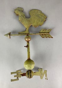Pot Metal Rooster Cardinal Direction Weathervane