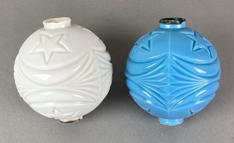 Group of 2 Art Glass Star Lightning Rod Globes
