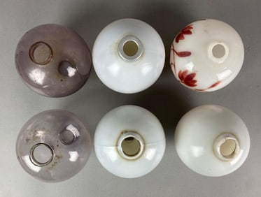 Group of 6 Glass Lightning Rod Globes