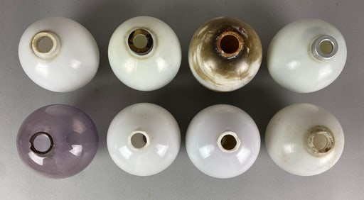 Group of 8 Glass Lightning Rod Globes