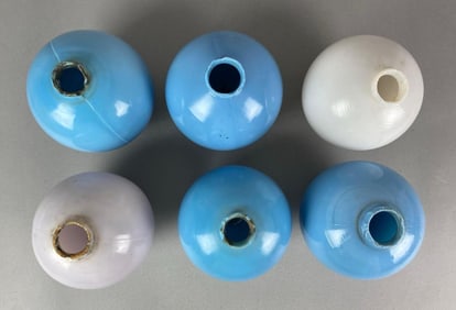 Group of 6 Glass Lightning Rod Globes