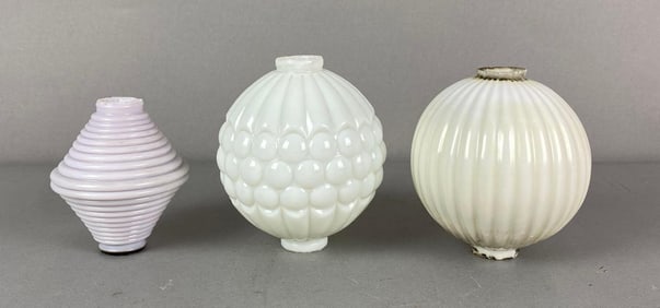 Group of 3 Art Glass Lightning Rod Globes