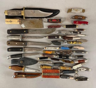 Group of Folding and Fixed Blade Knives