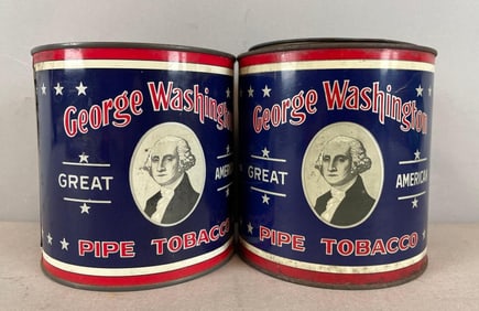 Group of 2 George Washington Pipe Tobacco Tins