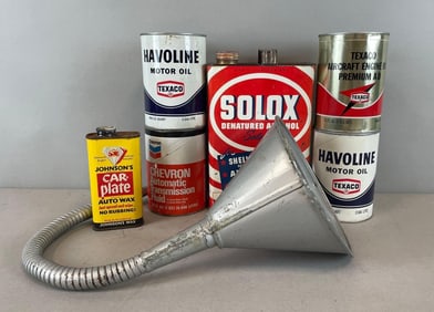Group of Motor Oil Cans and More