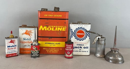 Group of Assorted Oil Cans