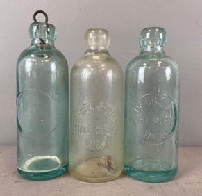 Group of Port Huron Glass Soda Bottles