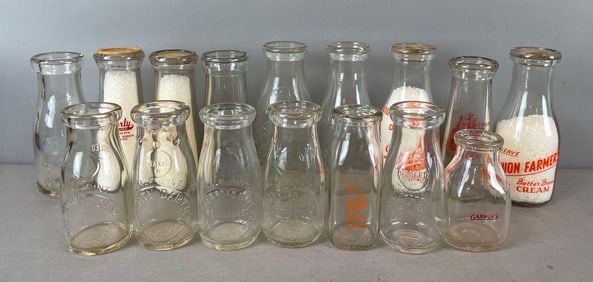 Group of Michigan Glass Milk Bottles