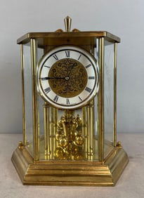 Howard Miller Brass Hexagon Anniversary Clock