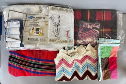 Group of Blankets and More