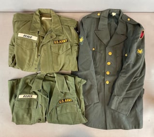 Group of 1960s U.S. Army Jackets and Shirt