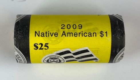 US Mint $25 Native American $1 P Coin Roll