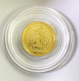 2023 Britain 10 Pound Britannia with Trident Privy 1/10th oz .999Fine Gold Coin