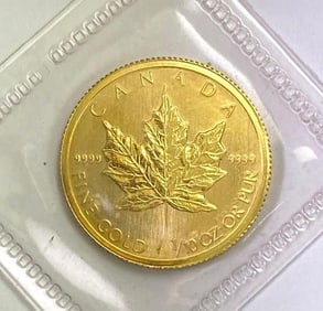 2009 Canada $5 Maple Leaf 1/10 oz .999 Fine Gold Coin