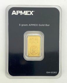 APMEX 5 Gram .999 Fine Gold Ingot/ Bar
