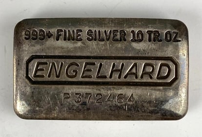 Engelhard 10 oz .999 Fine Silver Ingot/ Bar