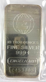 Engelhard 10 oz .999 Fine Silver Ingot/ Bar