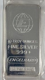 Engelhard 10 oz .999 Fine Silver Ingot/ Bar