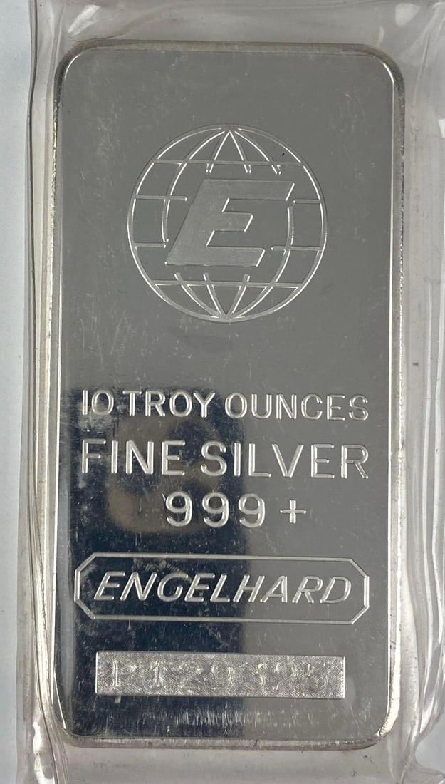 Engelhard 10 oz .999 Fine Silver Ingot/ Bar: Engelhard 10 oz .999 Fine Silver Ingot/ Bar