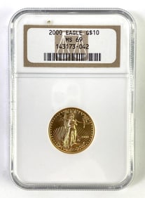 NGC Graded 2000 G $10 Gold Eagle 1/4 oz .999 Gold Coin MS 69