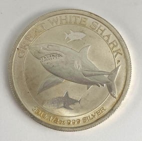 2014 Australia 50 Cent Great White Shark 1/2 oz .999 Silver Coin