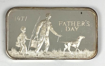 1977 Madison Mint Fathers Day 1 oz .999 Fine Silver Ingot/ Bar