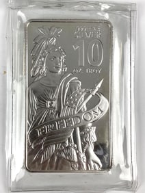 Elemetal Silver Freedom 10 oz .999 Fine Silver Ingot/Bar