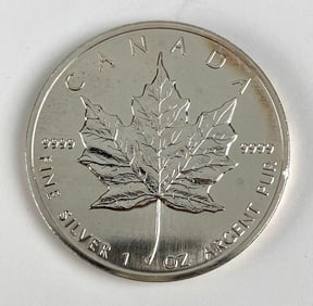 1993 Canada $5 Maple Leaf 1 oz .999 Fine Silver Coin