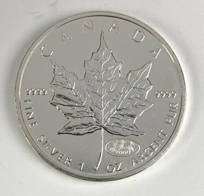 2000 Canada $5 Maple Leaf with Firework Privy 1 oz .999 Fine Silver Coin