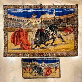 Group of 2 Bull Fighter/Matador Tapestries