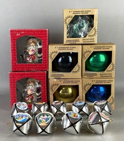 Group of Disney Bell Christmas Ornaments and More