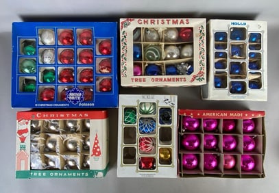 Group of Glass Christmas Ornaments