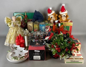 Group of Assorted Christmas Decorations and More