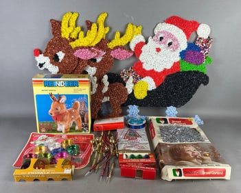 Group of Vintage Christmas Decorations and More
