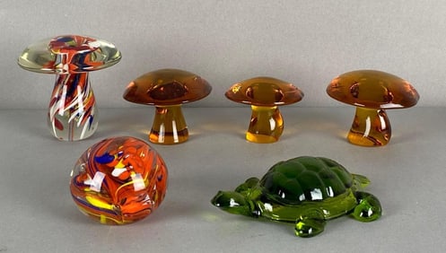 Group of 6 Glass Paperweights