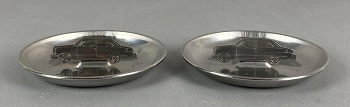 Group of 2 1950 Ford Pressed Steel Plant Open House Ashtrays